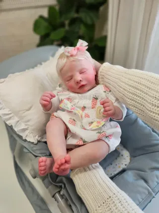 Bebé Reborn albino original, boneca realista