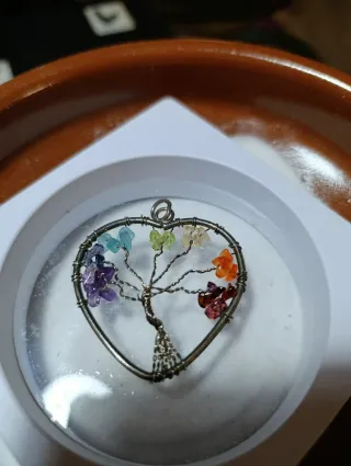 Colgante Corazón Árbol Vida 7 Chakras