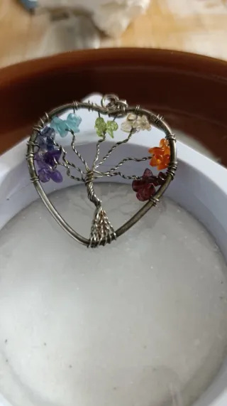 Colgante Corazón Árbol Vida 7 Chakras