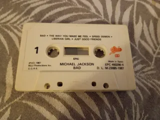 Casete Michael Jackson BAD EPIC 1987
