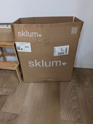 Silla de oficina Sklum marrón sin ruedas