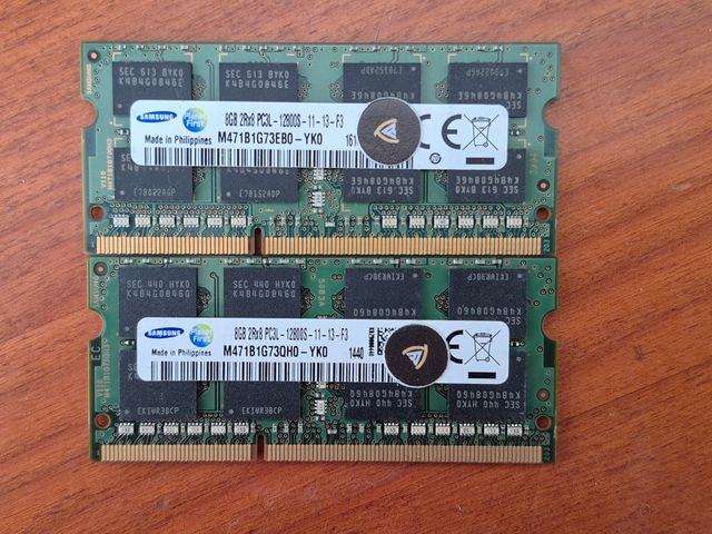 2x 8GB DDR3L Samsung 1600MHz RAM