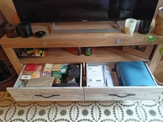 Mueble TV estilo rústico/industrial con cajones