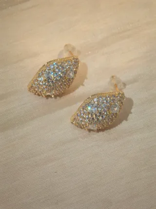 Orecchini foglia pavé zircone