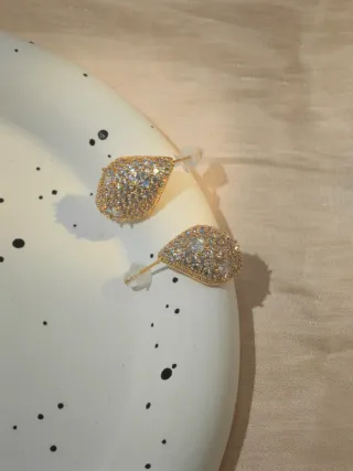 Orecchini foglia pavé zircone