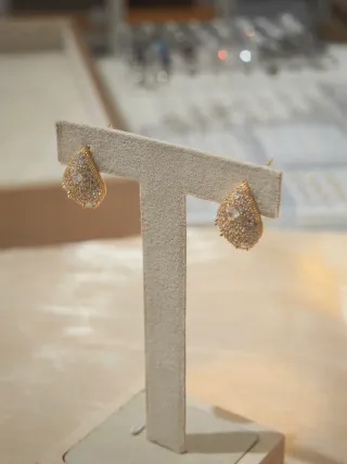 Orecchini foglia pavé zircone