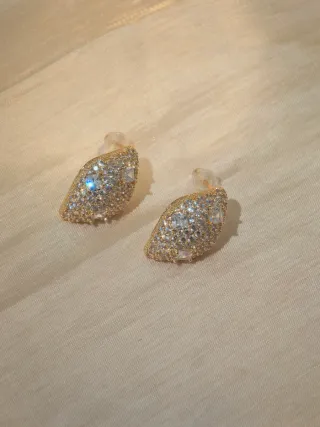 Orecchini foglia pavé zircone