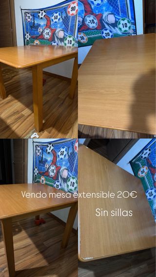 Mesa de madera marrón extensible