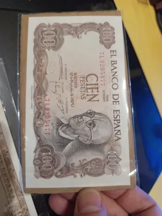 Billetes 100 pesetas + regalo hojas Pardo.