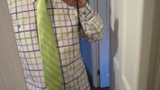 Corbata verde a cuadros