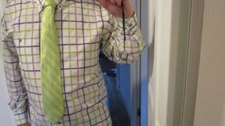 Corbata verde a cuadros