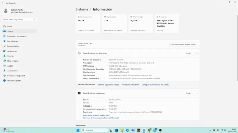 Ordenador sobremesa AMD Ryzen 5 PRO