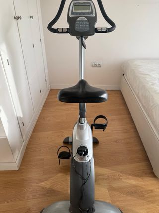 Bicicleta Estática Gris y Negra