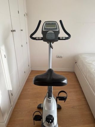 Bicicleta Estática Gris y Negra