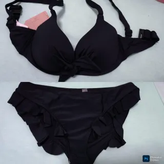 Conjunto Bikini Negro con Volante
