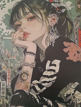 Póster Chica Japonesa Anime.