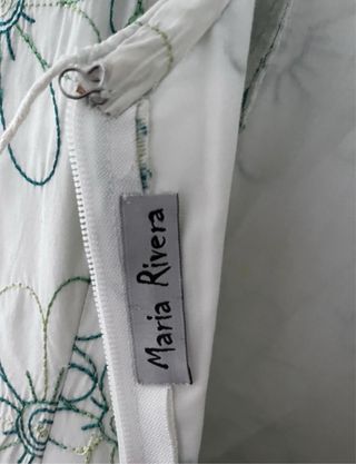 Vestido Flamenca Marta Ribera Blanco y Verde