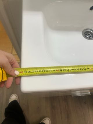 Mueble Lavabo Roca Blanco flotante.