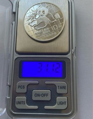 Moneda Panda China 1989 1 Onza Plata