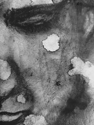 Retrato original acrílico y carboncillo