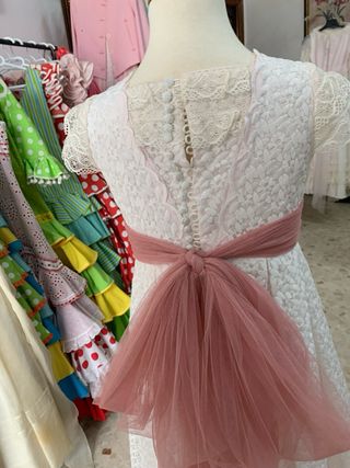 Traje de Comunión Blanco y Rosa