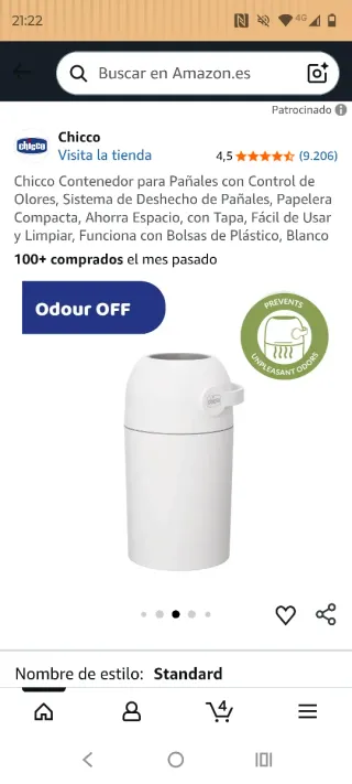 Contenedor pañales Chicco