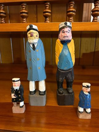 Collezione di figure marinare in legno anni '60