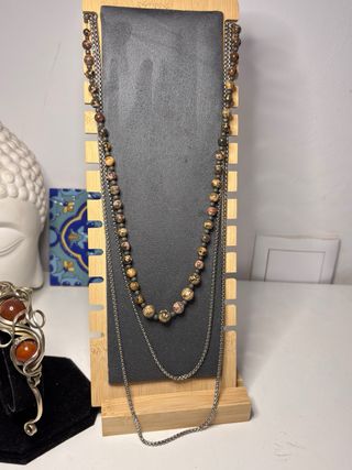 Conjunto de collares y pulsera pedreria