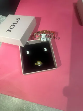 Conjunto Tous Oso Dorado y Blanco