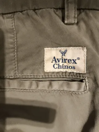 Pantalón Chino Avirex Verde Oliva Hombre.96 cm cin