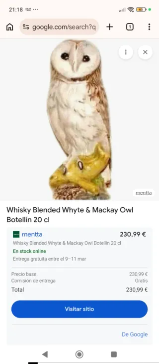 Figure di gufi in whisky, le 4, 650