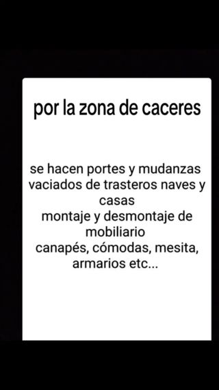 se hacen portes y mudanzas