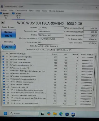 SSD WD Blue 1TB SATA 2.5 100% Ok
