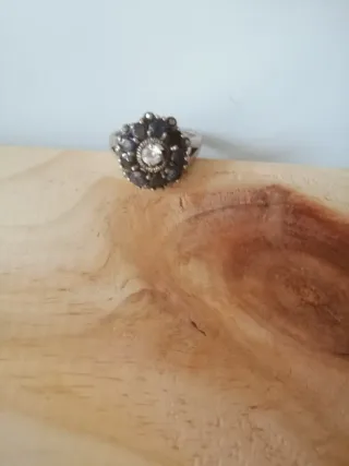 Anillo Plata Zafiros Flor