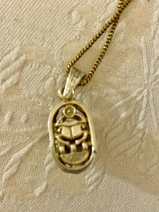 Collar con colgante escarabajo plata y piedra luna