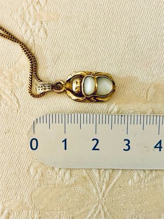 Collar con colgante escarabajo plata y piedra luna