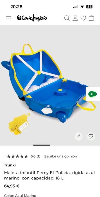 Maleta Infantil Trunki Perky Policía Azul