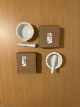Pack 2 Morteros Porcelana Blancos Nuevos !