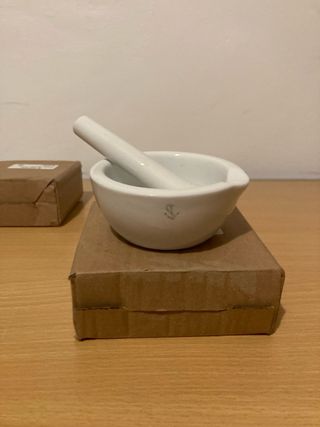 Pack 2 Morteros Porcelana Blancos Nuevos !