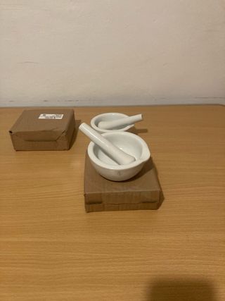 Pack 2 Morteros Porcelana Blancos Nuevos !