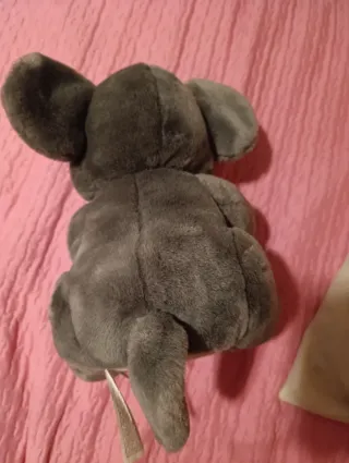 Peluche mamá y bebé ratón gris