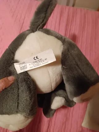 Peluche mamá y bebé ratón gris