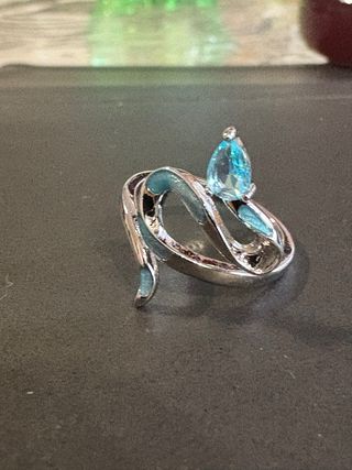 Anello Serpente Argento e pietra  Azzurra