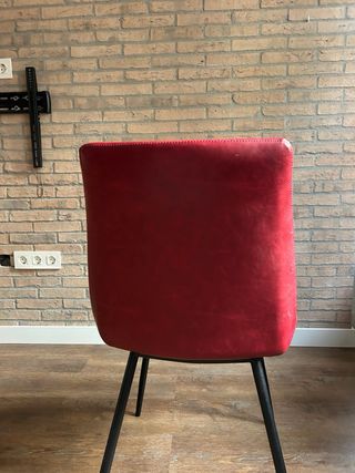 Juego 2 Sillas Cuero Rojo/Granate