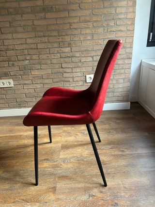 Juego 2 Sillas Cuero Rojo/Granate