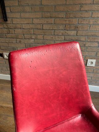 Juego 2 Sillas Cuero Rojo/Granate