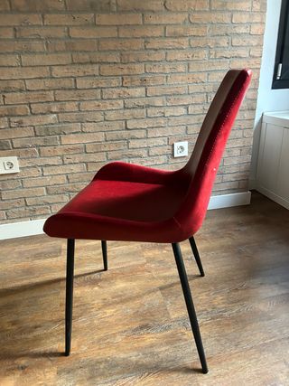 Juego 2 Sillas Cuero Rojo/Granate