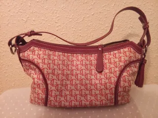 Bolso de mano Guy Laroche rojo y blanco