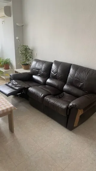 Sofá 3 plazas relax piel
