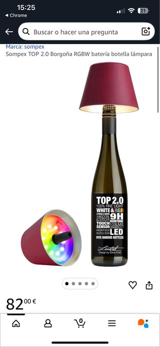 Lámpara Botella Lexis Kraft RGB y Blanca